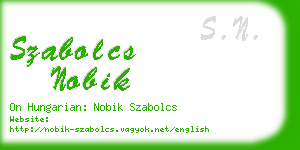 szabolcs nobik business card
